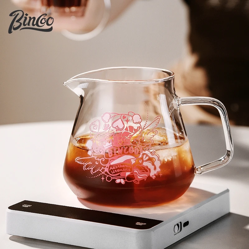 

Кофейник-сервер Bincoo Glass Coffee Server Heartbeat Magic для заваривания кофе методом пуровер, домашний графин для любителей ручного заваривания