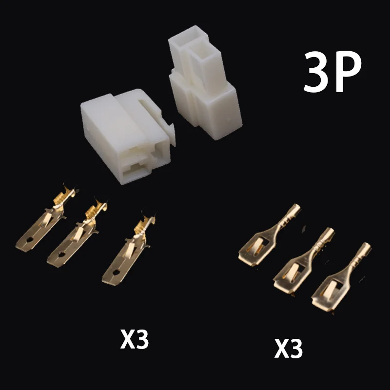 1/5 مجموعة 6.3 مللي متر 1/2/3/4/6/8/12P/14 دبوس السيارات 6.3 سلك كهربائي موصل ذكر أنثى كابل محطة التوصيل أطقم ebike سيارة #4