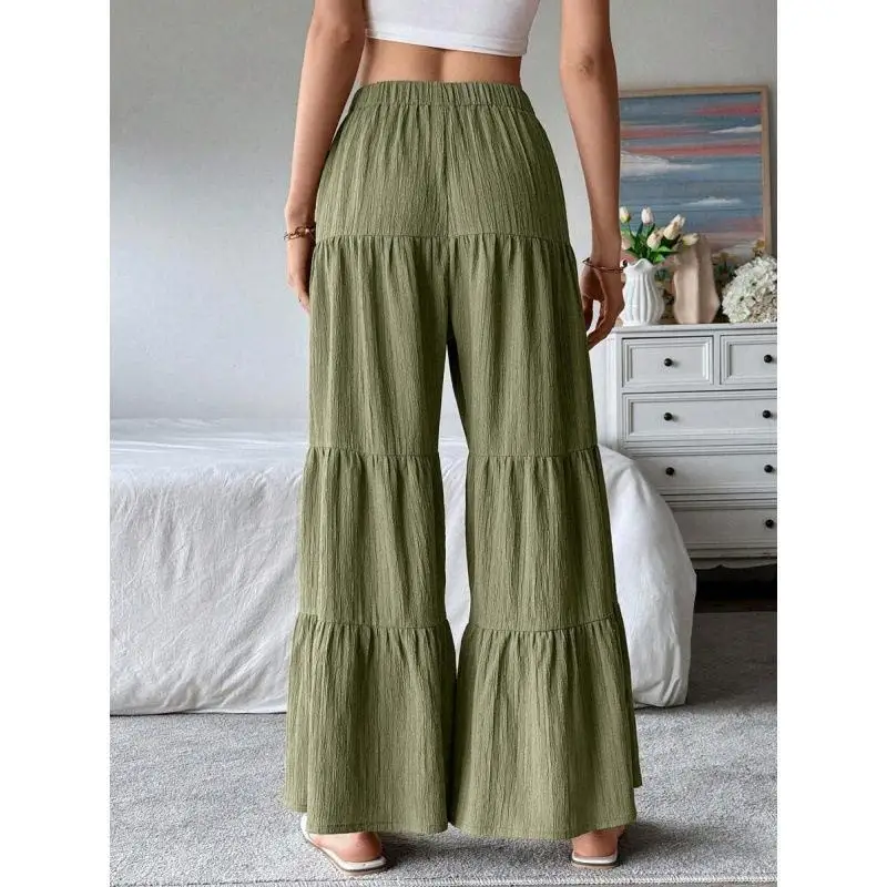 Wide Leg Casual Pants Loose Fit Low Waist Jeans for Women Mid-Aged People Comfortable Leisure Trousers Cross-Border Sea