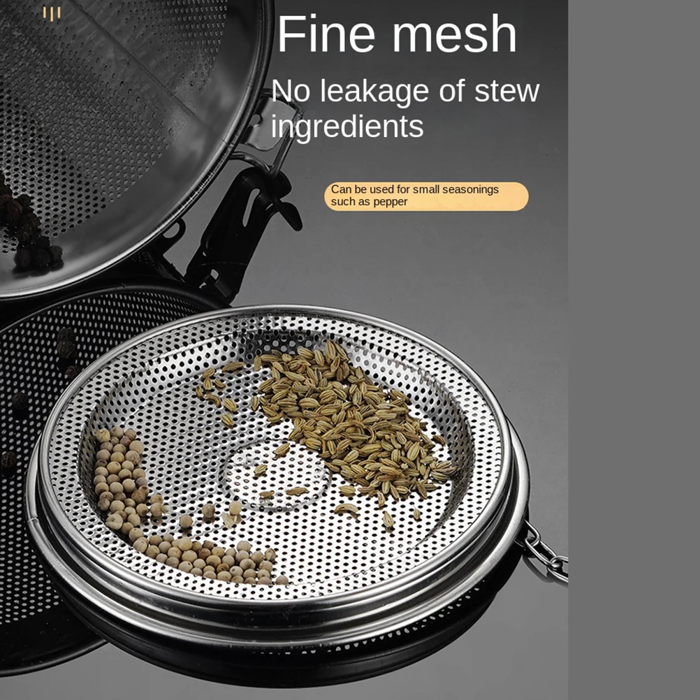 1 Pcs Strainer Stainless Steel With Lid Chain Hook Fine Mesh Strainer Cookware Food Mesh Pot Cooking Accessories