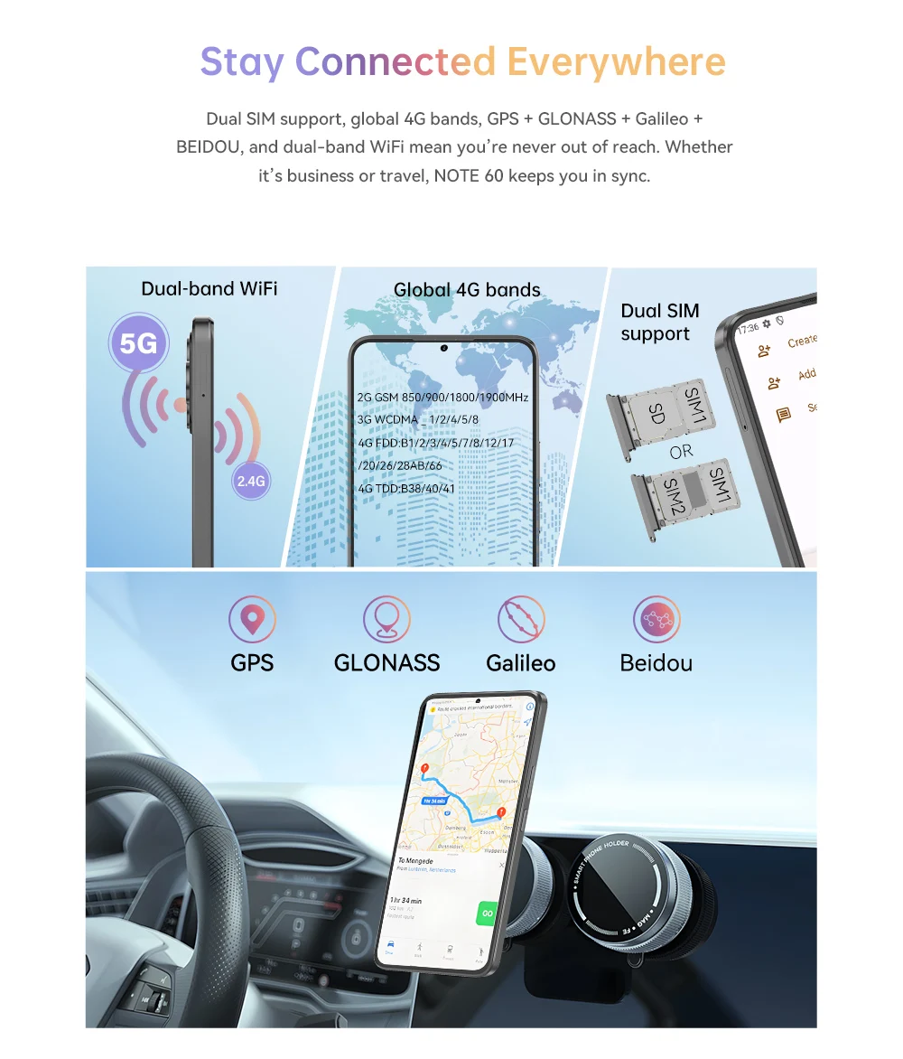 [Ship From UK]Cubot Note 60 Android 15 Smartphone 7.2'' 120Hz Display 16GB(6+10GB )RAM 128GB ROM 48MP Camera 7000mAh Cellphones