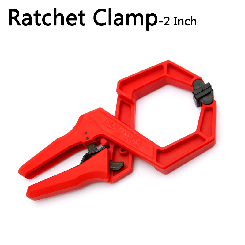 Quick-Release Ratcheting Hand Clamps with 2-Inch Jaw Opening Spring Clip Heavy Duty Plastic Powerful Clamp for woodworking