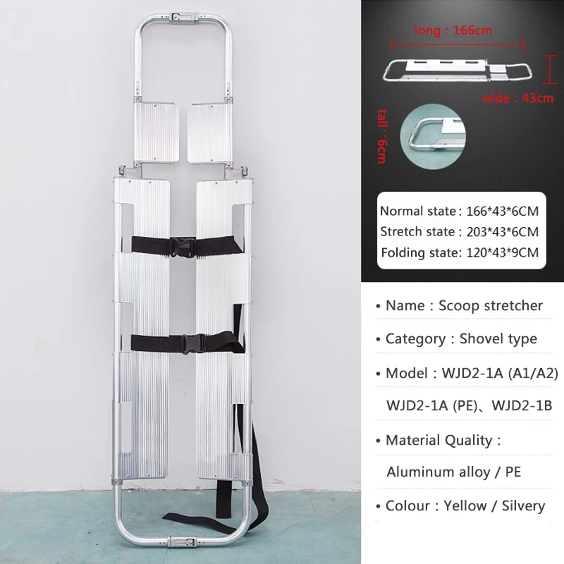 Imagem -02 - Resgate Shovel Maca para Hospital First Aid Bed Aluminum Alloy Ambulância