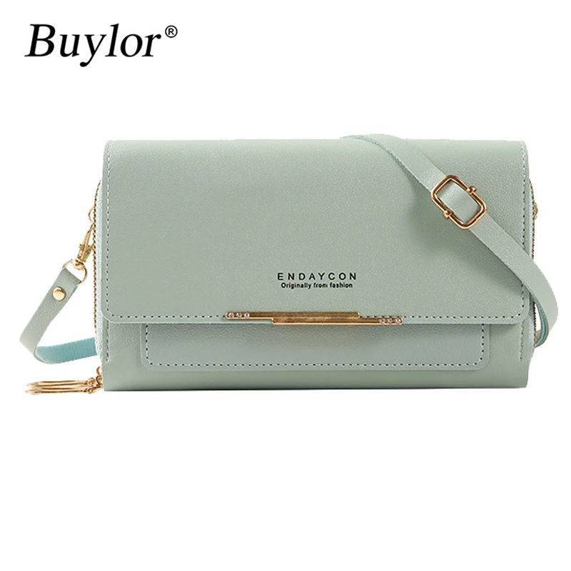 Buylor New Women's Handbag Fashion Mobile Phone Bag Ladies Wallet Pu Leather Clutch Bags Large Capacity Shoulder Bags Coin Purse