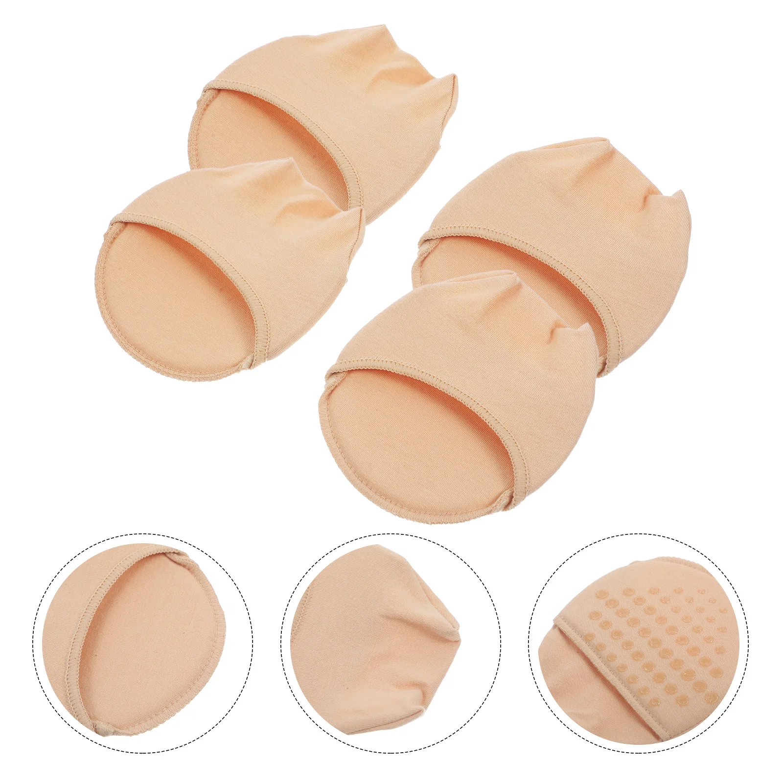 2 คู่ Forefoot Pad รองเท้าบูทถุงเท้าที่มองไม่เห็นเบาะ Toe Breathable ครึ่งผ้าฝ้าย Topper ผู้หญิง