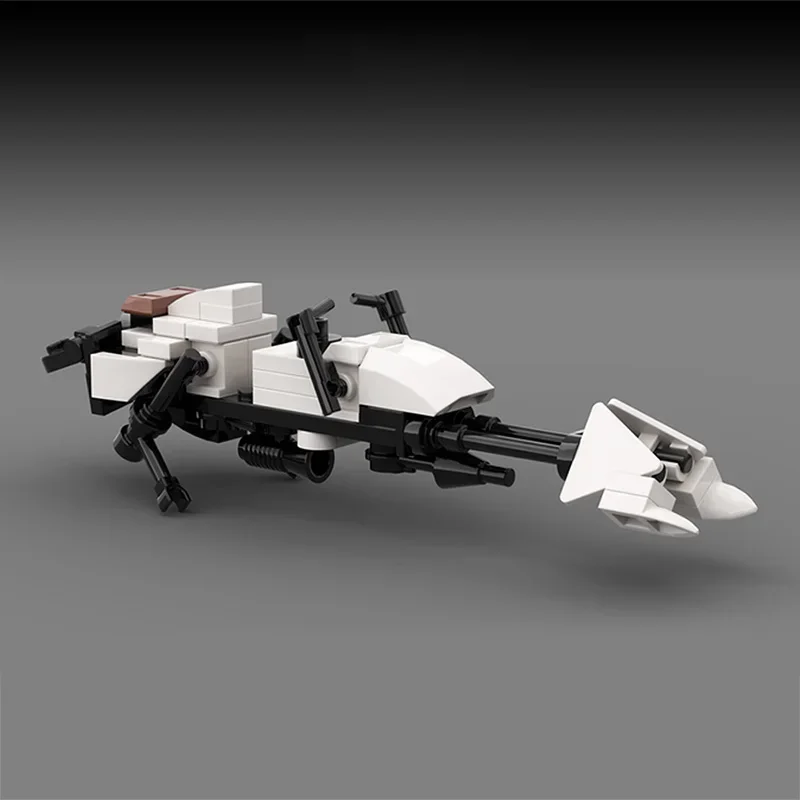 MOC-69562 Movie Vehicle Flying Motorcycle Building Blocks Set Space War 74-Z White Speeder Bike Model DIY Kids Puzzle Toys Gift