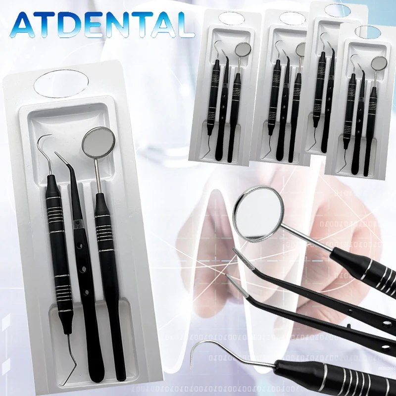 

Набор для ухода за полостью рта из 5 предметов: стоматологический комплект из нержавеющей стали для взрослых с дорожным футляром, зеркалом, зондом и инструментом для удаления зубного налета