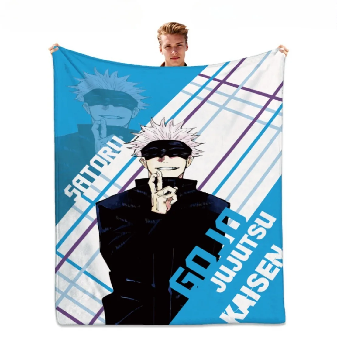 Youth Blanket,Satoru Gojo Blanket for Boy Gift,Anime Jujutsu Kaisen Throws Blanket,Jujutsu Kaisen Blankets Beding Bed