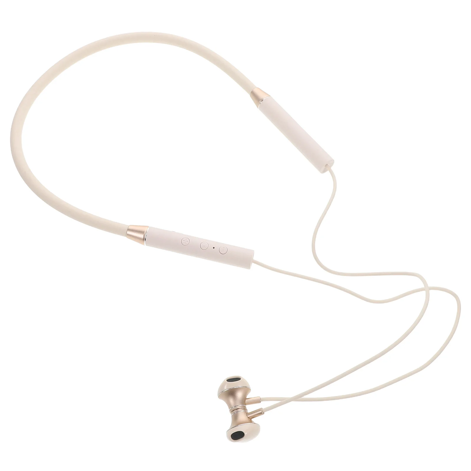 Noise Reduction Sports Earphones White In-Ear Neckband Headset For Music Phone Calls Gym Running Outdoor Long Life