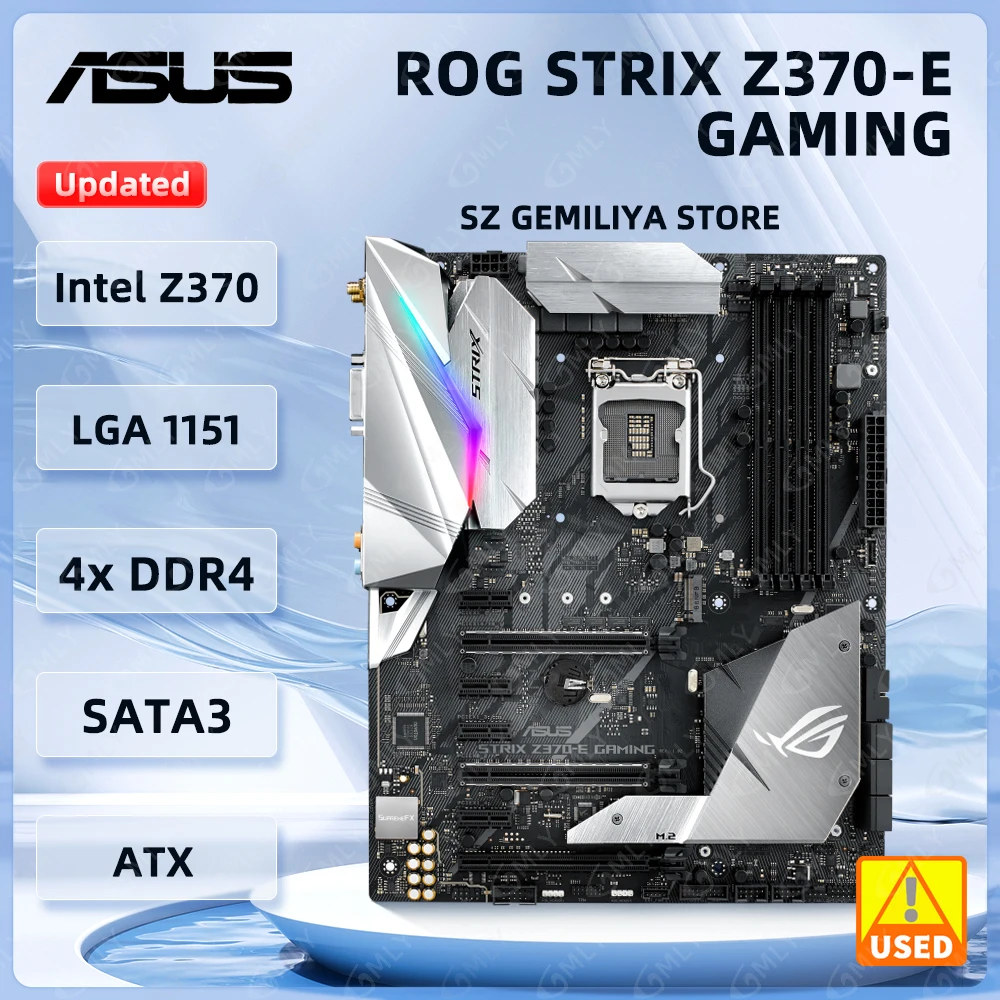 

ASUS ROG STRIX Z370-E GAMING Intel Z370 LGA1151 DDR4 64 ГБ 2 × M.2 ATX Поддержка Core i3-8100 i3-9300 i5-9400F i5-8500 i5-9600Kcpu