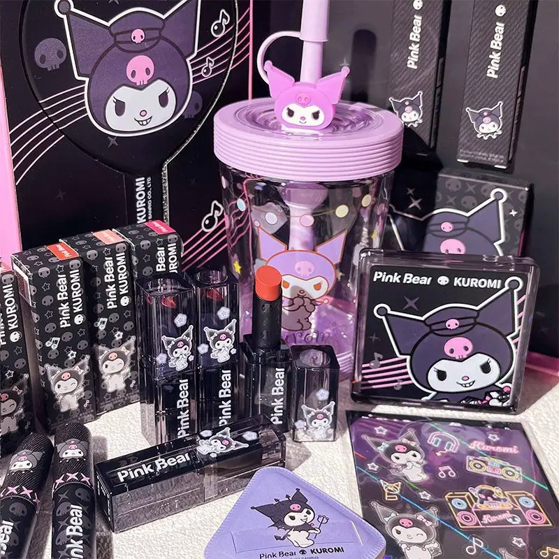 Sanrio Kuromi obrys Kawaii glazura Punk gorąca dziewczyna szminka glazuruje najlepsze prezenty świąteczne na prezent urodzinowy dla dziewczynek