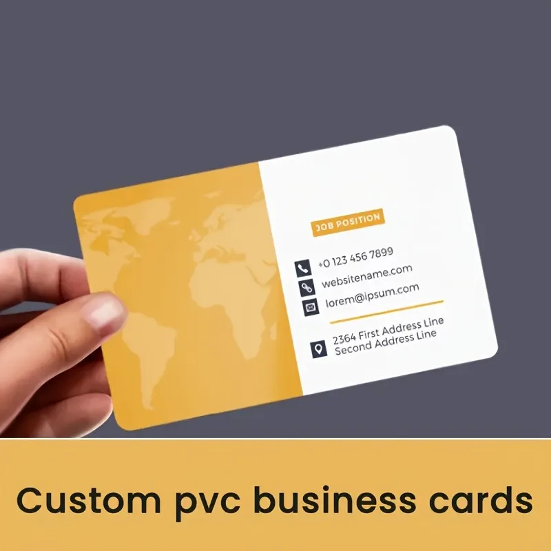 

100 шт. индивидуальных визиток из ПВХ с бесплатным дизайном, высококачественные именные карты для корпоративного использования