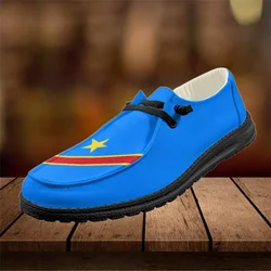 INSTANTARTS Congo Flag Design Light Flat Shoes for Women Slip-on Light Summer Sandals Dirty Resistant Female Male Footwear 2023