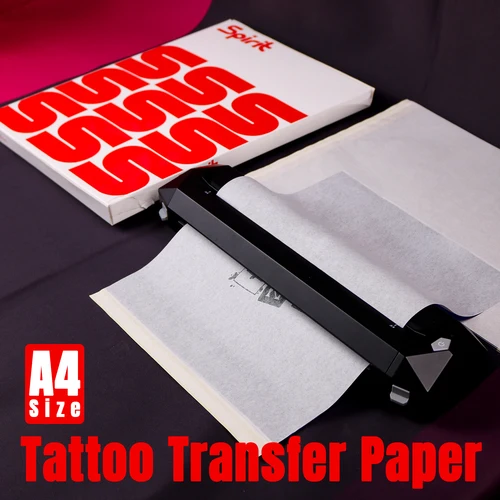 Imagen 2 del producto Plantilla de transferencia de papel para tatuajes, fotocopiadora de tatuajes de papel, herramienta de tamaño A4 de 4 capas, accesorio para tatuajes, 10/15/100 Uds.