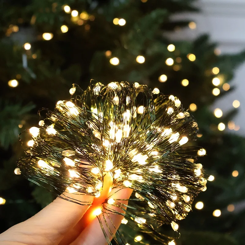 5/10/20m LED ライトストリングフェアリーライト USB 8 モード銅グリーンワイヤー寝室ガーデンパーティー結婚式クリスマスツリー装飾用