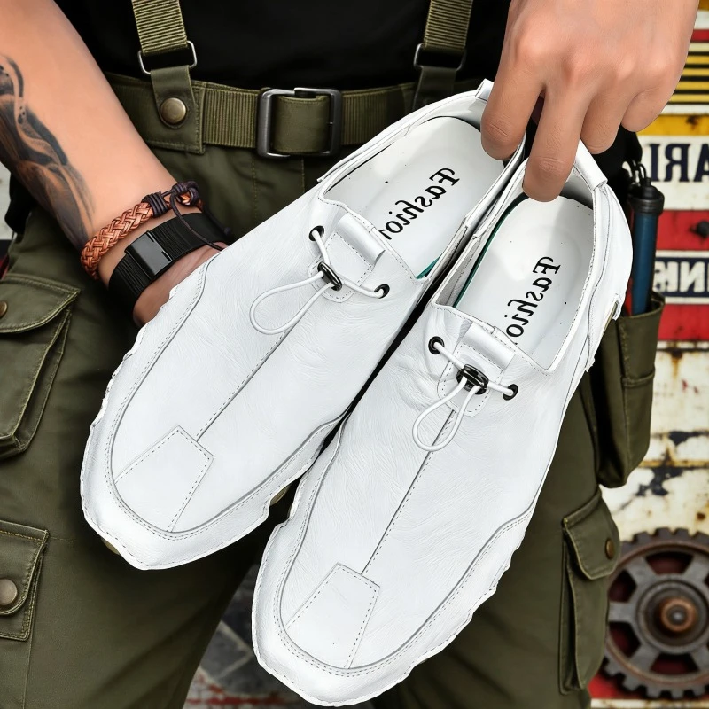 

High Quality Men Casual Shoes Soft Leather Men Loafers Fashion Breathable Men Flat Walking Shoes Zapatos De Hombre