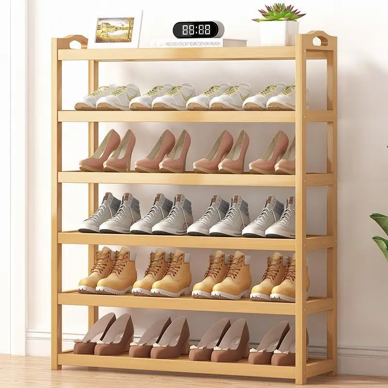 Simple Bamboo Shoe Rack Multi-Layer Storage Stand Youth Trendy Flat Sandals Indoor Outdoor Space Saver Small Shoe Cabinet