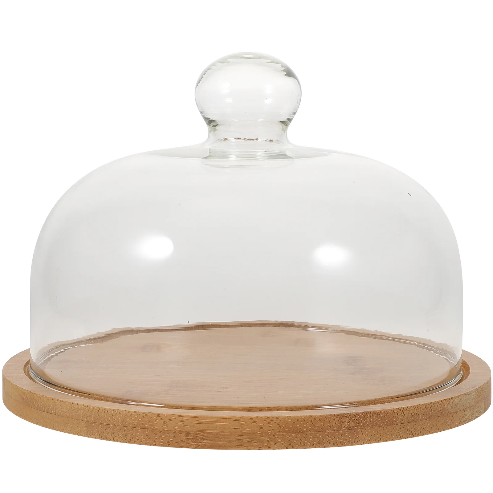 

Cake Serving Platter Glass Lid Food Cover The Bell Jar Round Plate Stand Holder with