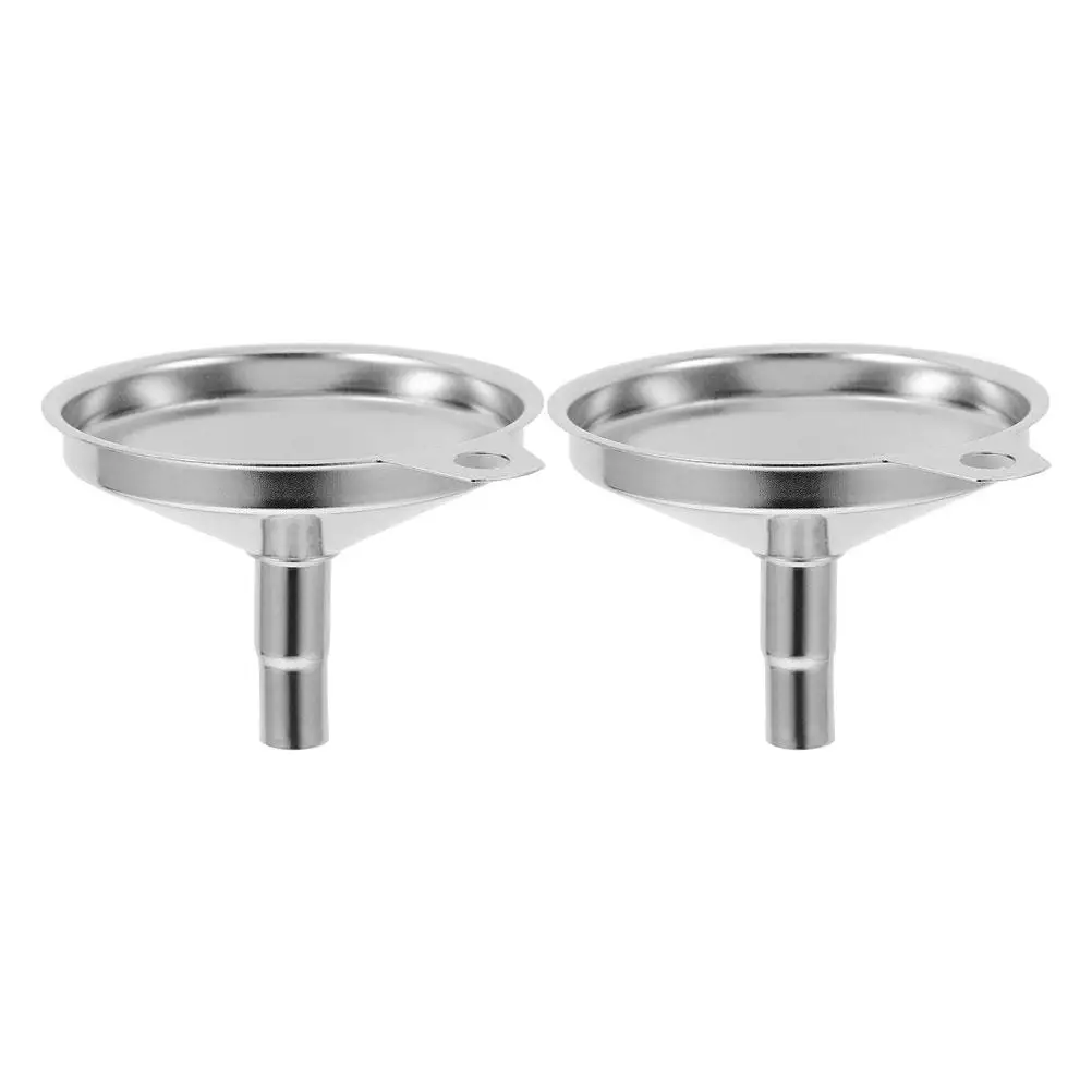 2Pcs Stainless Steel Small Funnel for Coffee Kitchen Oil Pour Lightweight Easy Clean Portable Beverage Funnel Set
