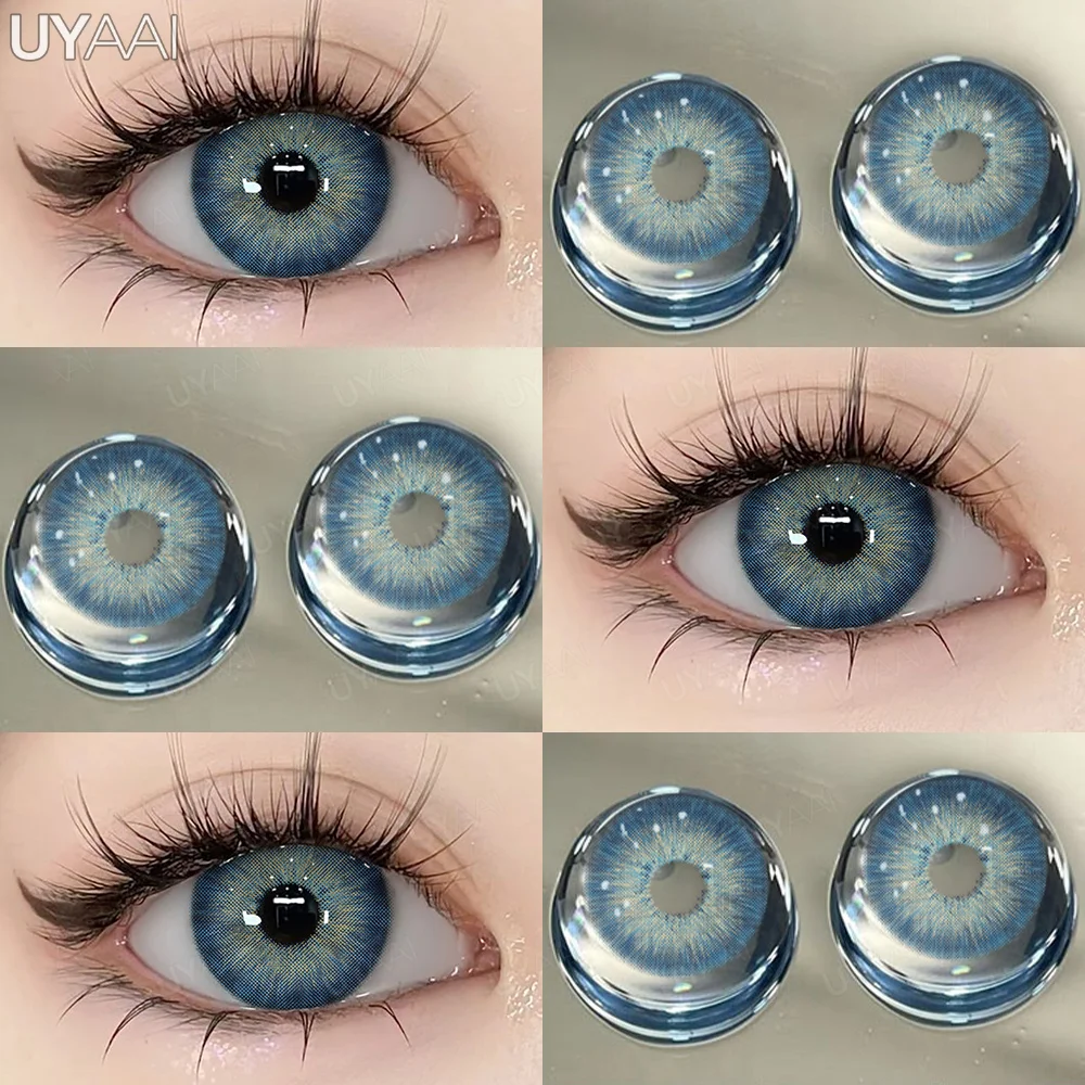 UYAAI 1 Paar natürliche Kontaktlinsen in brauner Farbe für Augen, blaue Augenlinsen, grüne farbige Pupillen, hochwertige Farbe – Detail 13