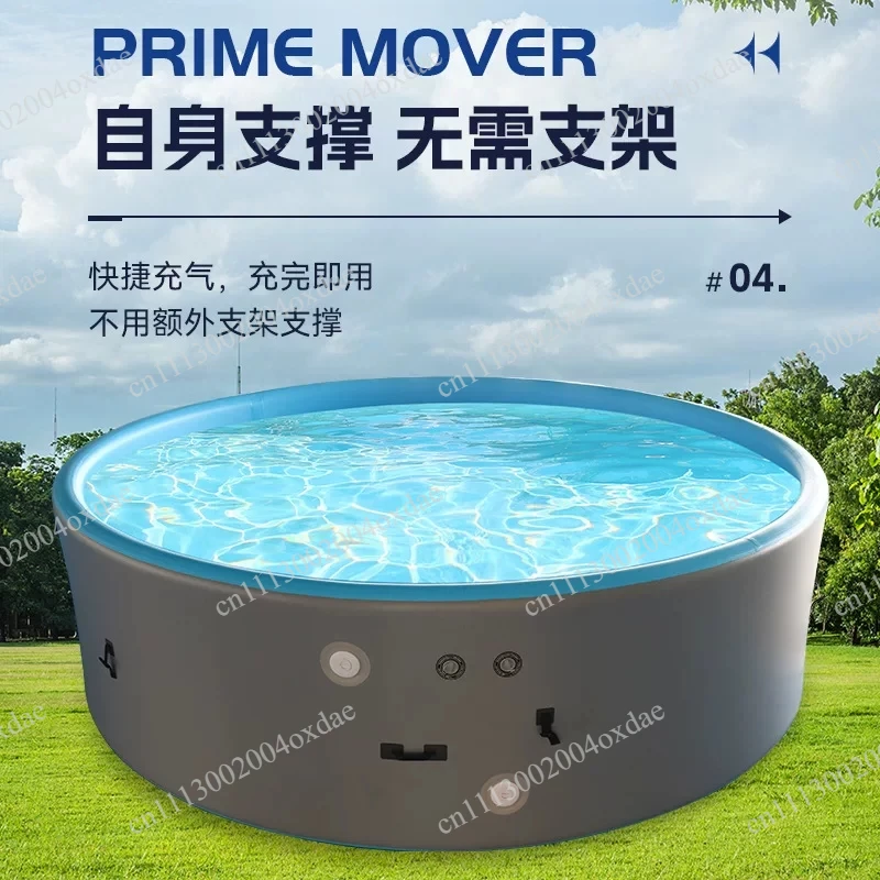 Large round inflatable pool with drawstring, for kids & adults, ideal for indoor outdoor summer water fun activities view 4
