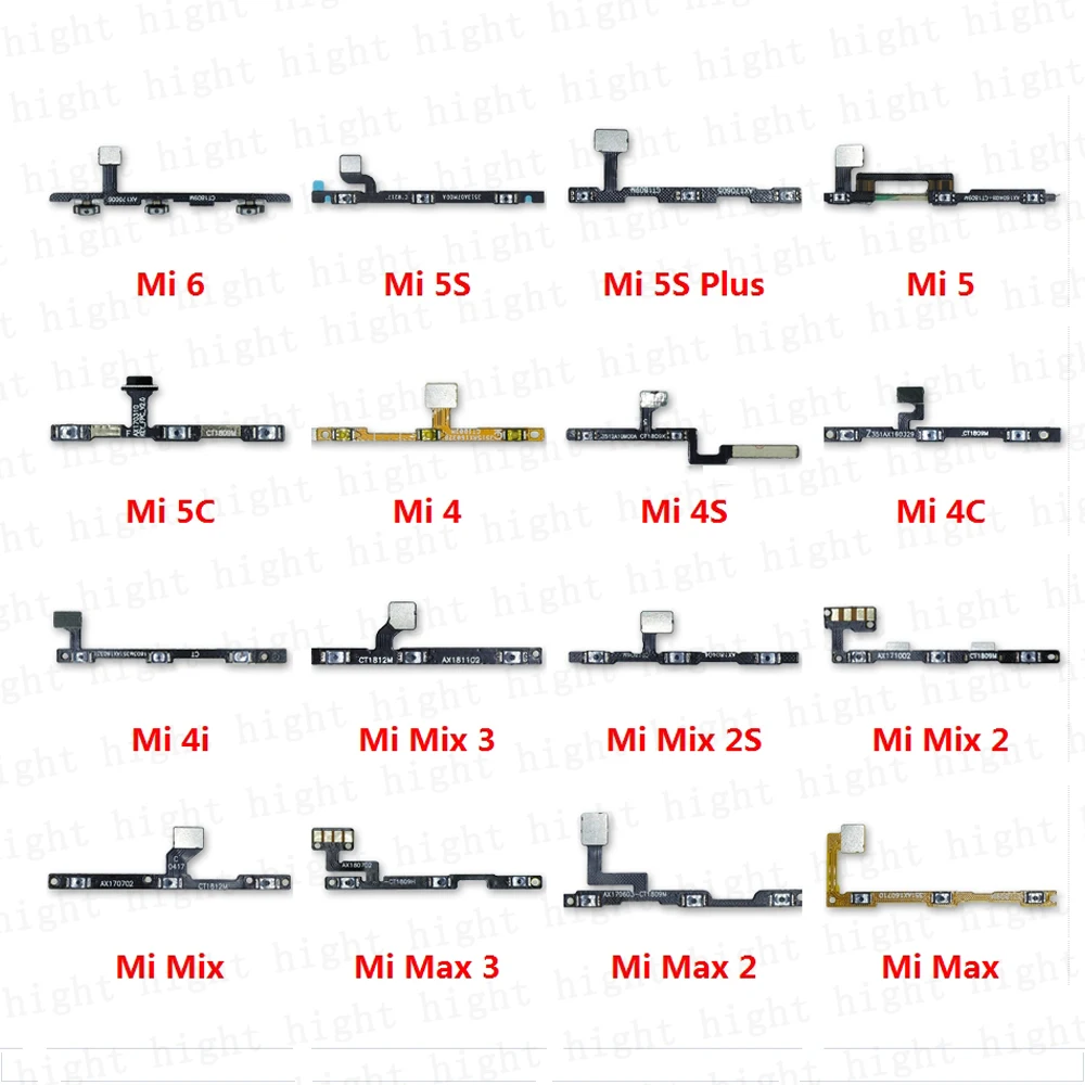 Power On Off Button Volume Switch Key Flex Cable For XiaoMi Mi 6 5 5C 5S Plus 4 4C 4i 4S Mix 2S Max 3 2 Repair Parts