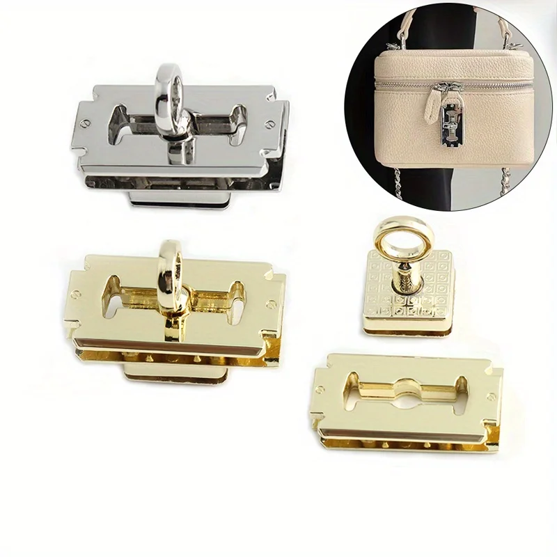 2PCS DIY Handbag new twist lock box handbag women sac twist lock leather bag hardware lock 
