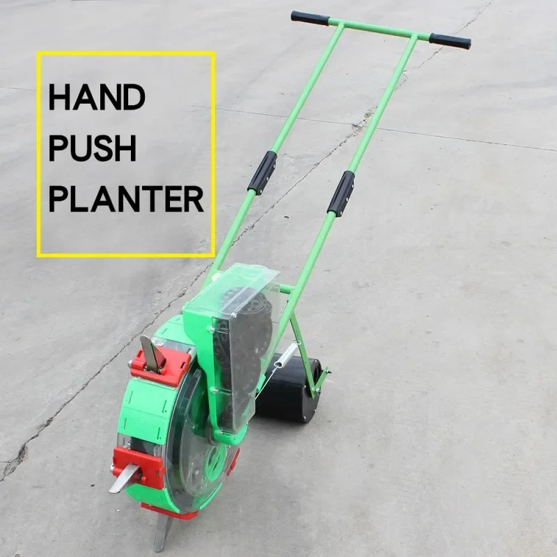 Small Scale Hand Push Wheel Rolling Dibbling Corn Cotton Seeder Machine Bean Planter