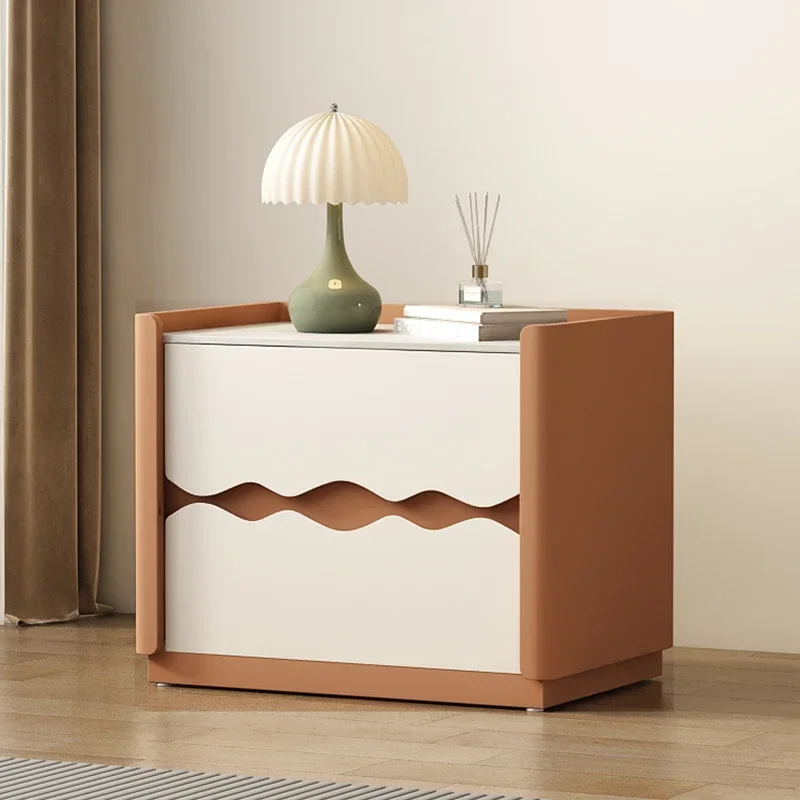 

Luxury Cream Style Nightstands Trendy Simple Design Minimalist Bedside Table Elegant Unique Mesa De Noche Bedroom Furniture