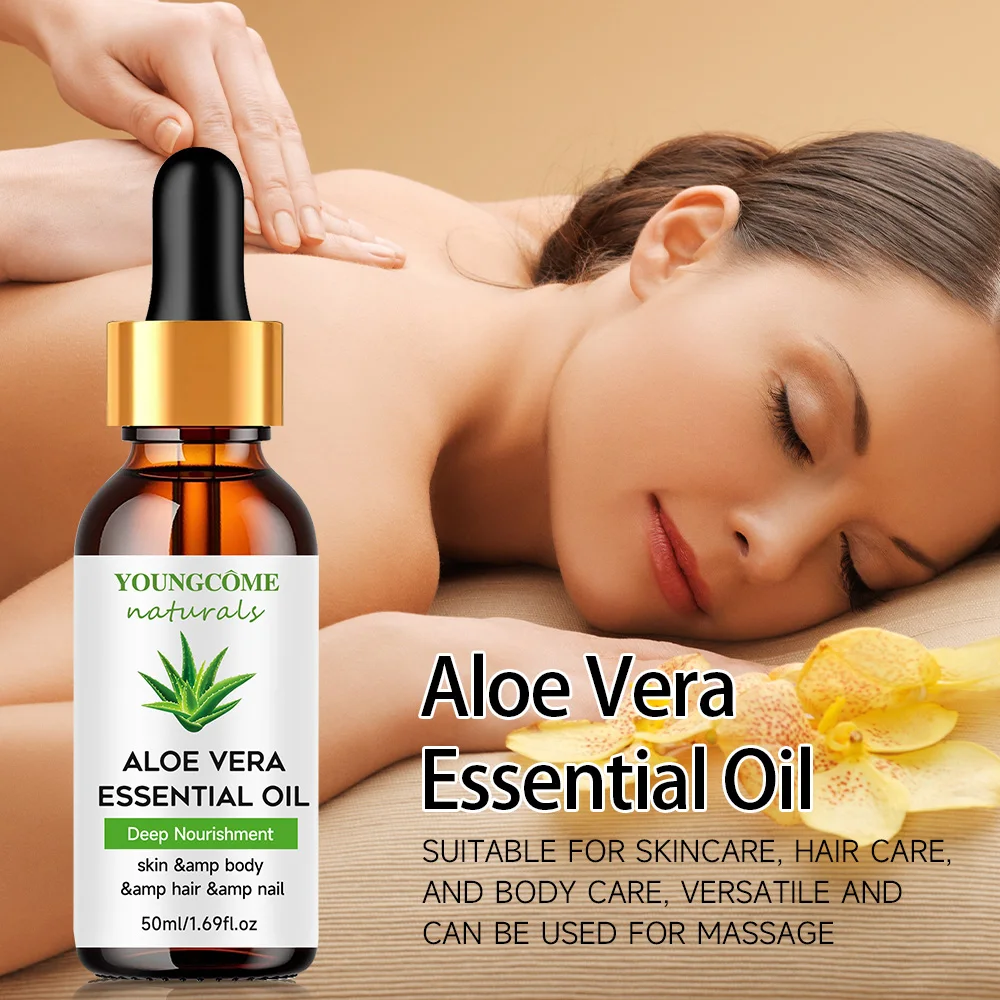 Pure aloe vera moisturizing essential oil nourishes the skin, body, hair, and nails,Healthy hair,Revitalizes hair's beauty