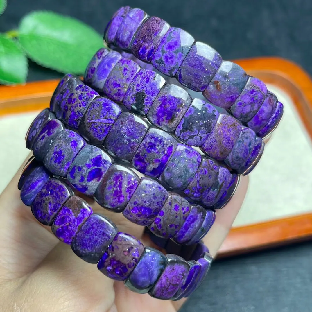 1 Pc Fengbaowu Natural Sugilite Bracelet Bangle Oval Rectangle Beads Reiki Healing Stone Fashion Jewelry Gift For Women Men