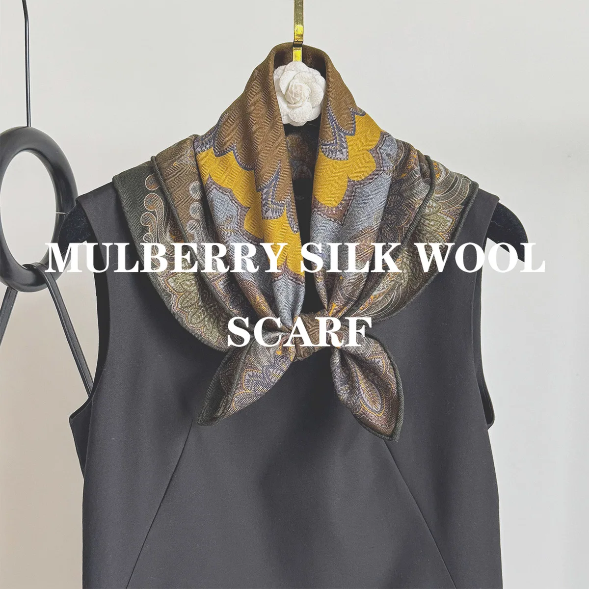 

2026 Natural Silk Wool Square Scarf Multi-functional Retro Shawl Wrap for Women Luxury Poncho Hairband Neckerchief Headkerchief