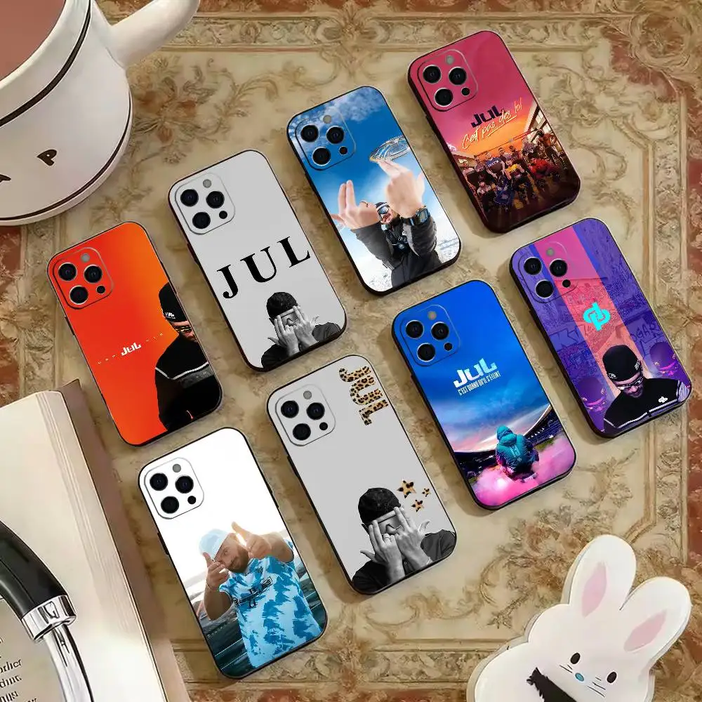 J-Jul Fan Edition Case  Phone Case For iPhone 16,17,14,14,13,12,11 Plus,ProMax,XS,Soft Black Silicone Cover