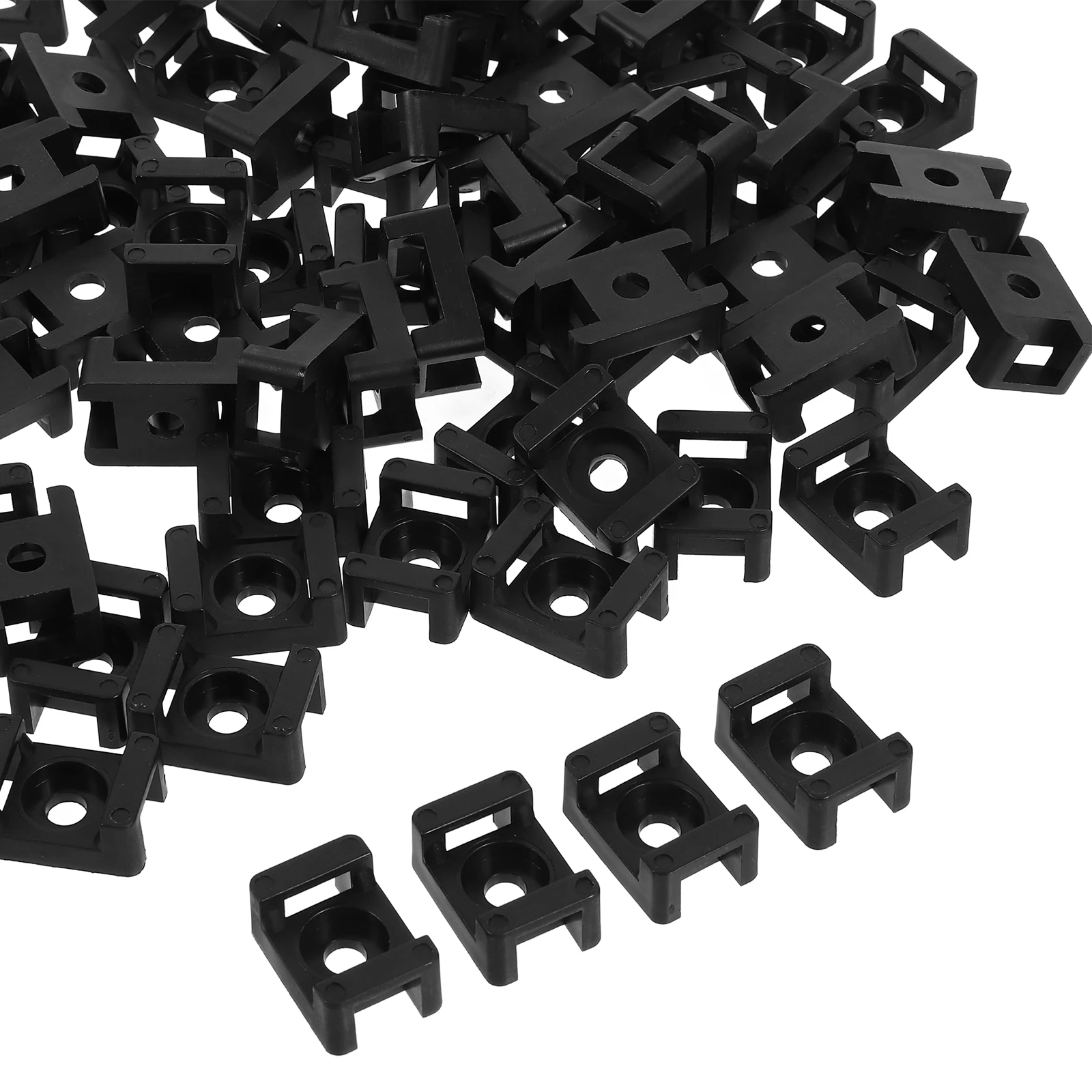 

100Pcs Cable Tie Wire Holders Saddle Type Mount Base Zip Tie Mounts Cable Management Clips Saddle Type Mounts Base