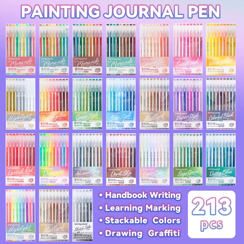 

Morandi Color Gel Pen Set Stationery Student Gel Ink Diary Pen Handbook Color Marker Liner Ballpoint Pen School Supplies