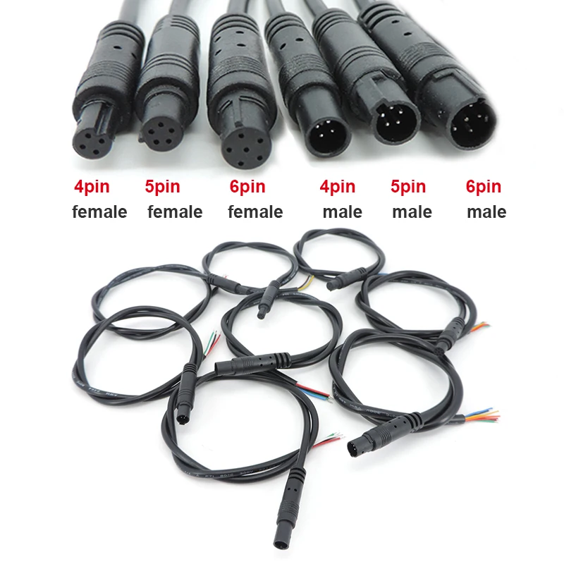 DIY 4Pin 5Pin 6Pin Jack Car DVR Camera Extension Cable HD Monitor Vehicle Rear View/Back Up Camera Wire Male Female Plug Cord a7