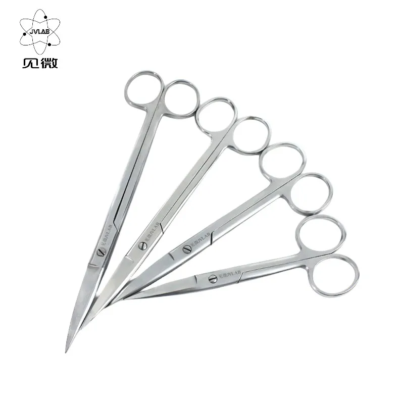 Stainless Steel Surgical Scissors Laboratory Medical Household Tissue Scissors Straight Tip For Practice Using 12.5/14/16/18cm