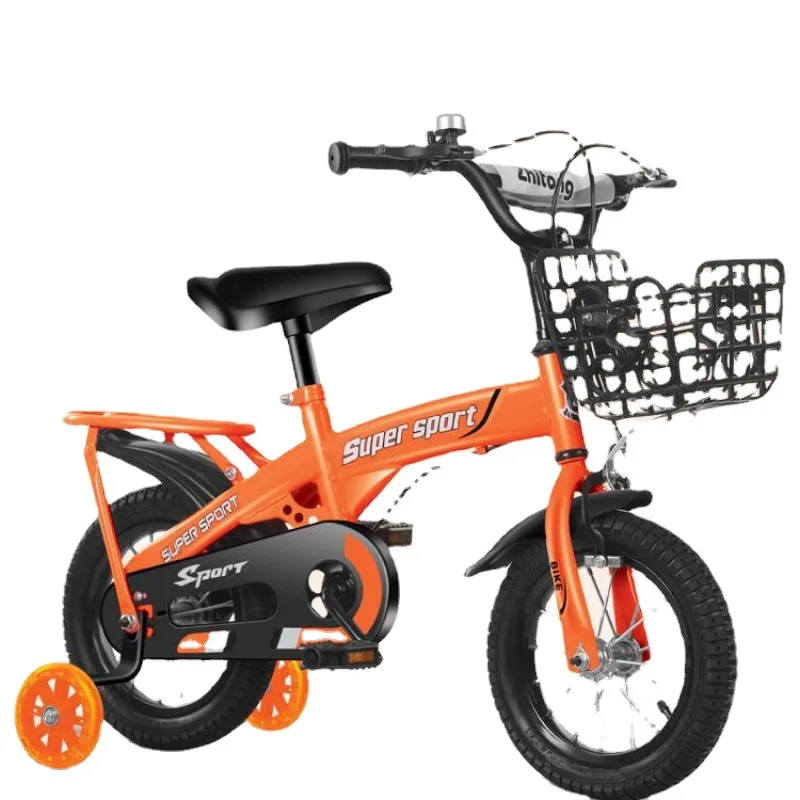 New Kid Bike With Auxiliary Wheels 12/14/16/18 Inch Children Bicycle for Boys and Girls Light Cycling Students Bike Gift