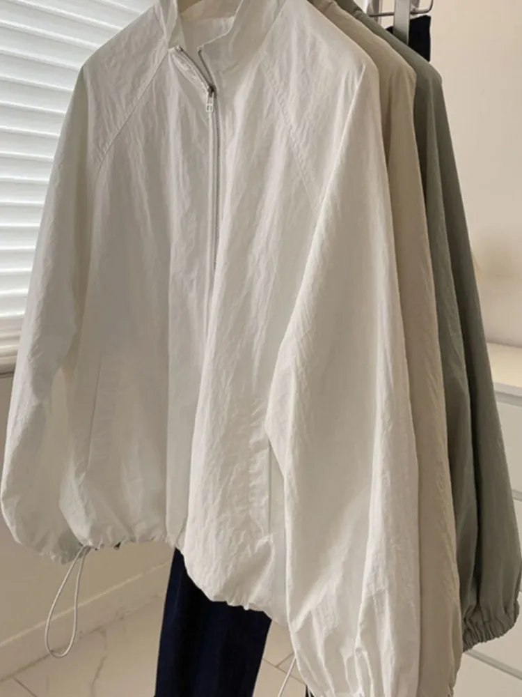 

plus Size 300 Pou Korean Sle Casual Lightweight Zipper Jaet Sun Protection ort Outerwear for plus Size Women