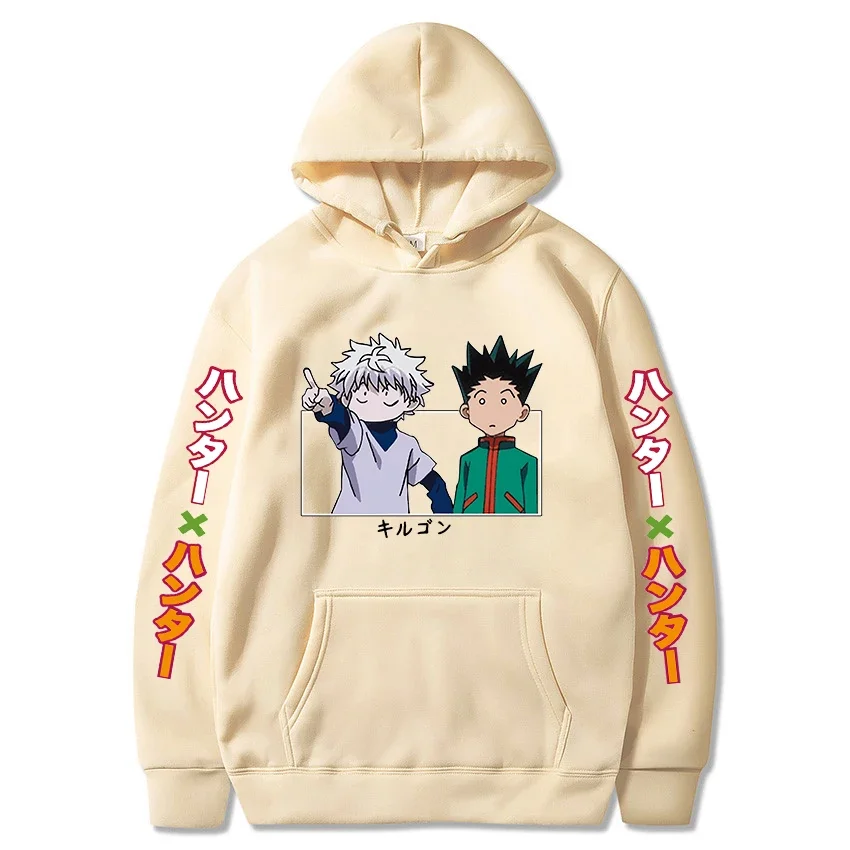 Hunter X Hunter Japan Anime Men Women Hoodies Harajuku Gon Killua Print Plus Size Sweatshirt Unisex Autumn Winter Streetwear