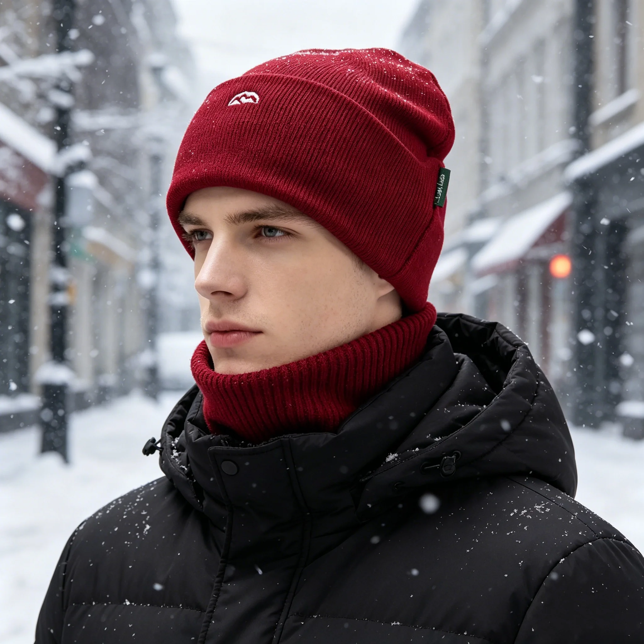 Herren-Strickmütze mit Bergmot – Beanie Cuffed Knit Bewertung und Preis