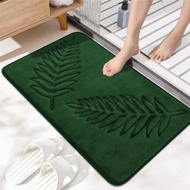 BBNV-หน่วยความจําโฟมพรม Leaf Bath MAT ลื่น Strong ดูดซับน้ําไมโครไฟเบอร์พรมพรมดูดซับน้ําพรม 40X60