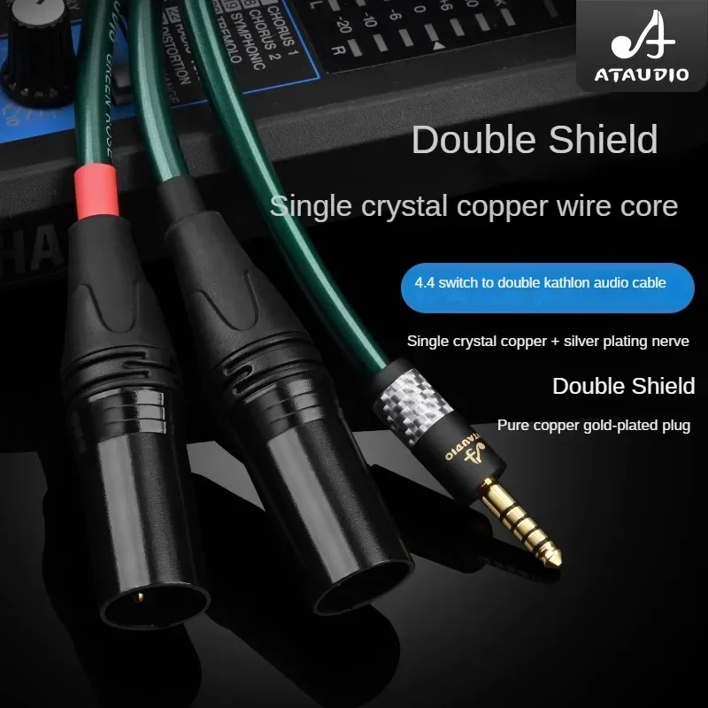 0.5M-5M Single Crystal Copper 4.4 to Dual Lennon Audio Cable HiFi Fever 4.4mm One Minute Two Balanced Audio cable