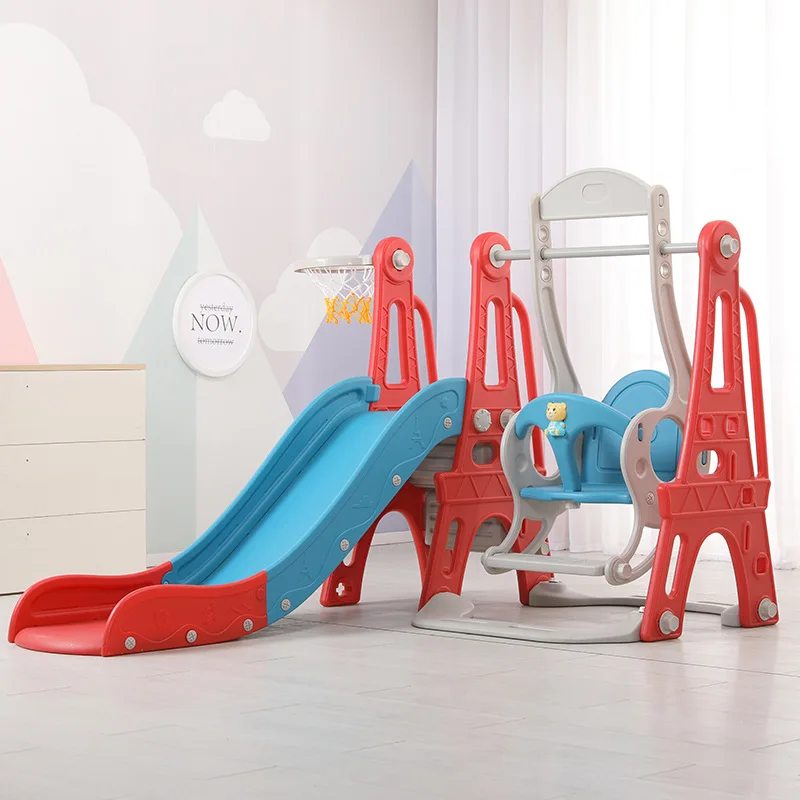 Children's Indoor Slide & Swing Combo 3-in-1 Multifunctional Playground