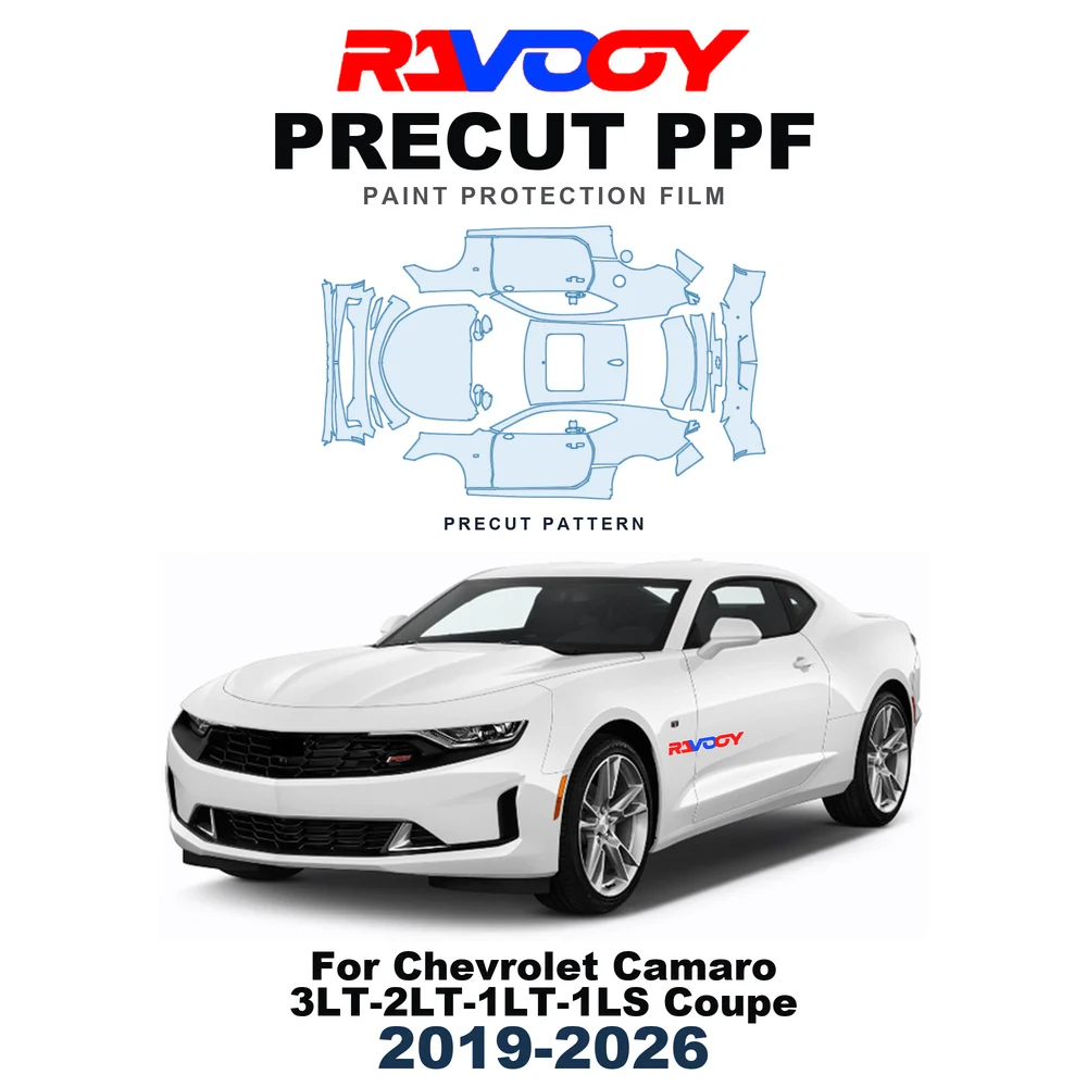 Precut PPF For Chevrolet Camaro 3LT-2LT-1LT-1LS Coupe 2019-2026 8.5mil TPU Paint Protection Film Hood Bonnet Bumper Headlight
