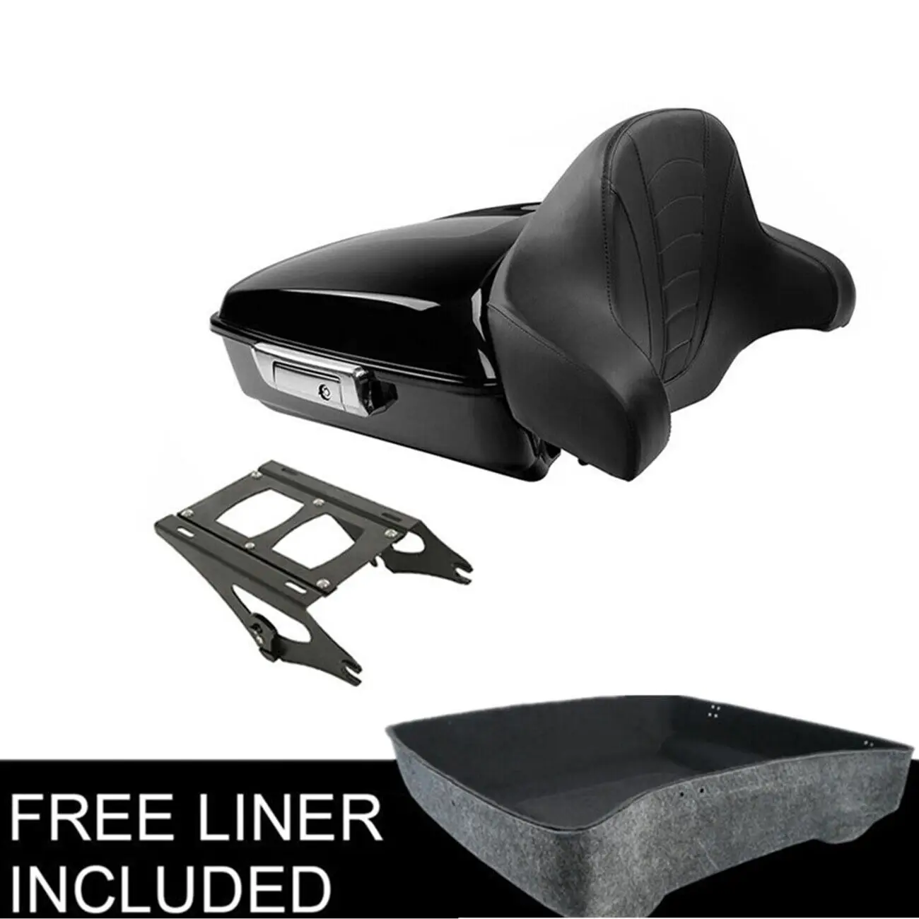 Motorcycle Chopped Trunk Backrest Rack For Harley  Touring Road King Street Glide Road Glide FLHTKL 2014-2025