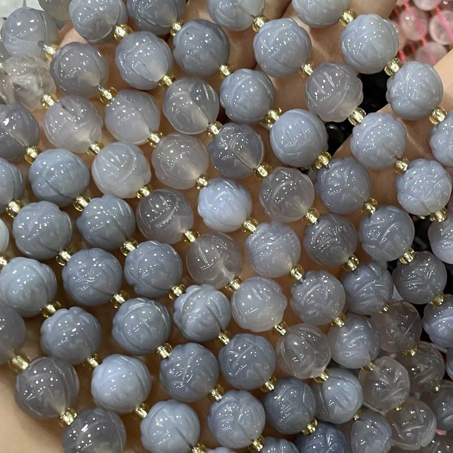 Naturstein-Lotusblumen-Quarz-Achat-Jaspis-Abstandsperlen für die Schmuckherstellung, DIY-Armband, Halskette, Ohrring-Zubehör – Detail 9