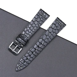 SAUPPO Universal Replacement Leather Watch Strap Crocodile Leather Round Grain Bracelet for Men Woman 18mm/19mm/20mm/21mm/22mm