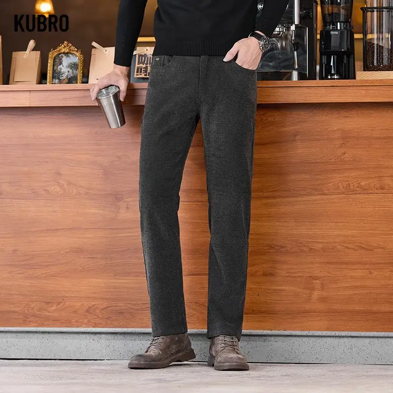 

Autumn and Winter Light Business Men's Casual Pants Chenille Stretch Straight Leg Men's Casual Pants Casual Pants for Men Pants