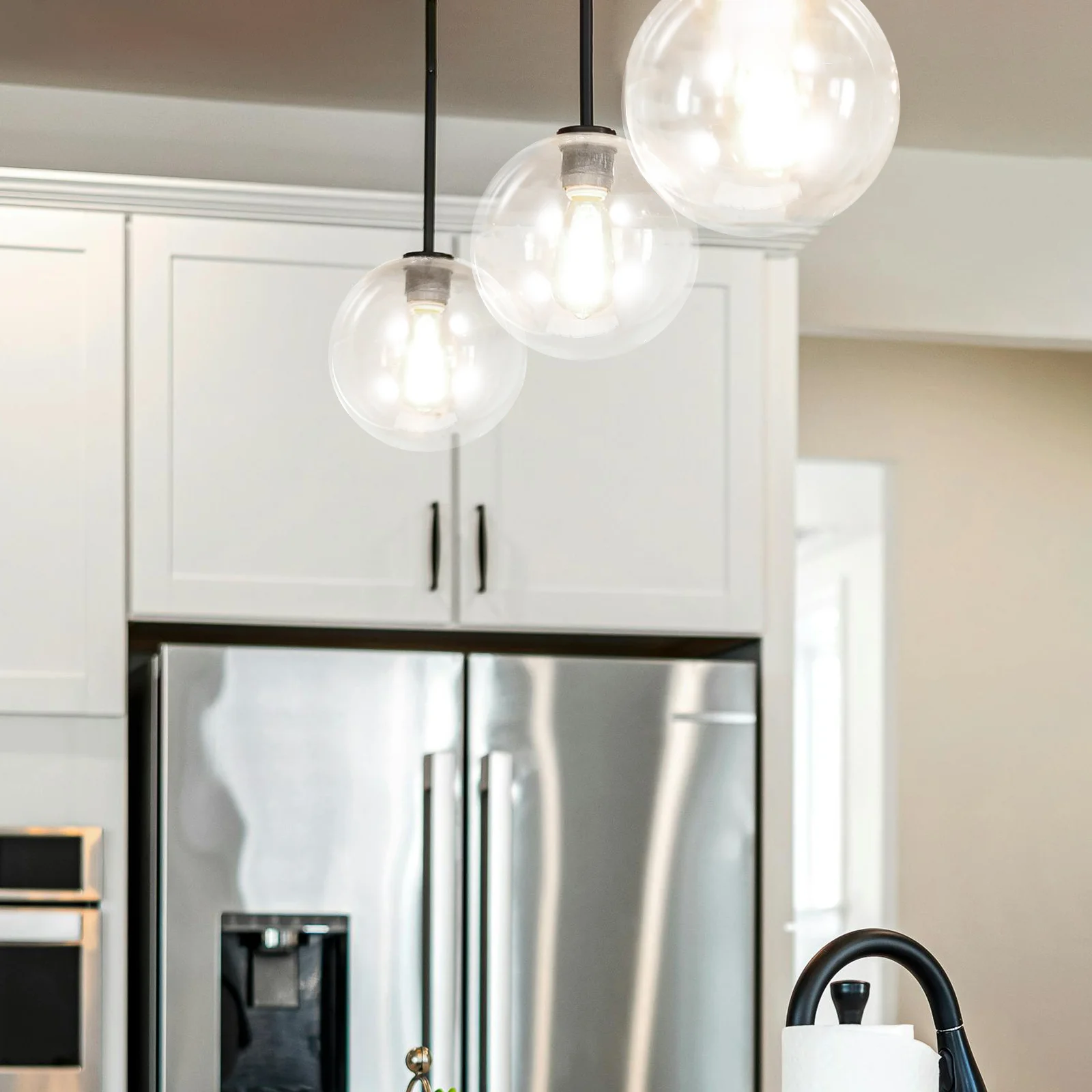 

G9 Clear Globe Glass Lampshade Replacement Light Cover for Ceiling Pendant Wall Sconce Modern Minimalist Lighting 180mm